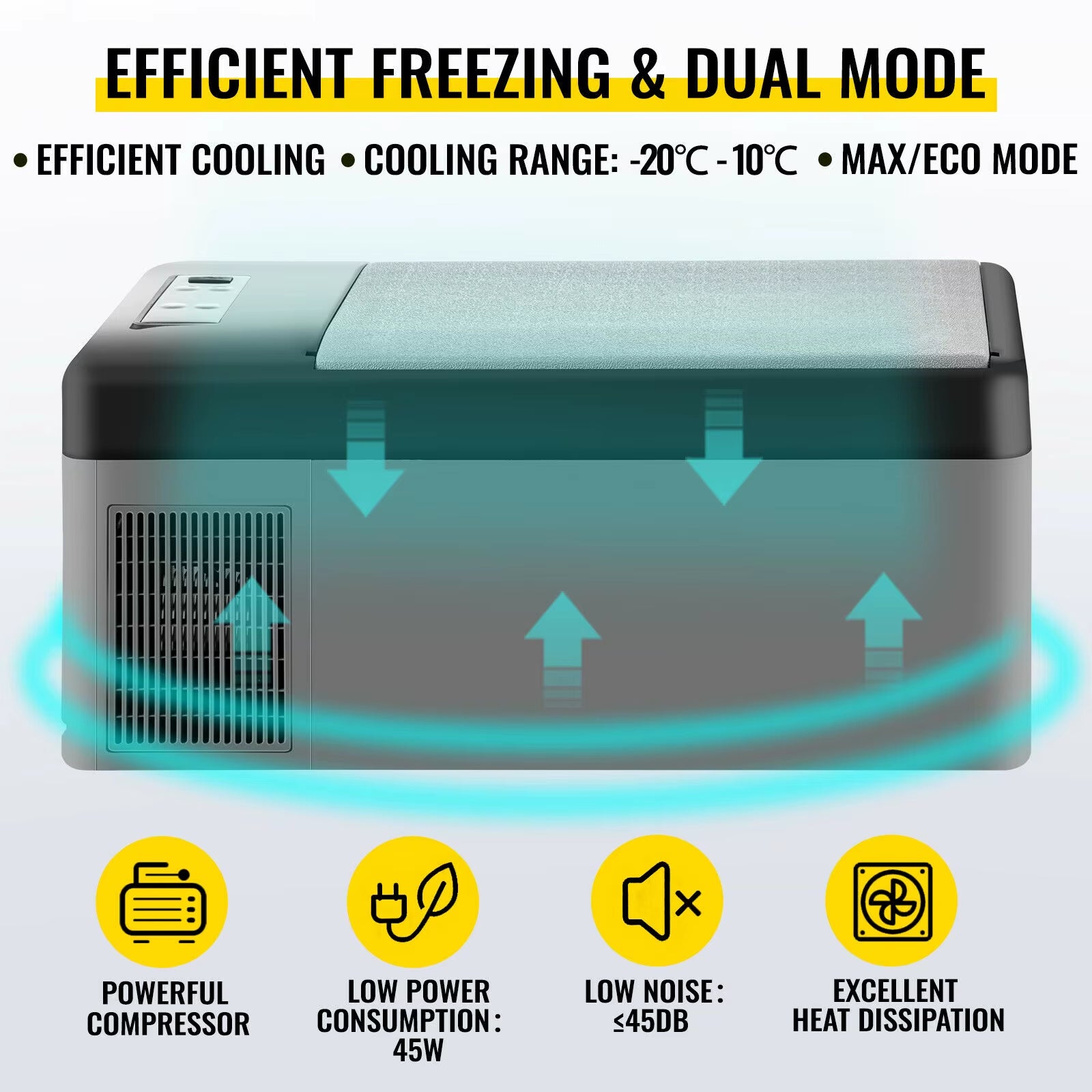 Succebuy 15L Small Fridge Portable Car Freezer 12V/24V Mini Refrigerator Compressor Cooler for Traveling Outdoor Activities