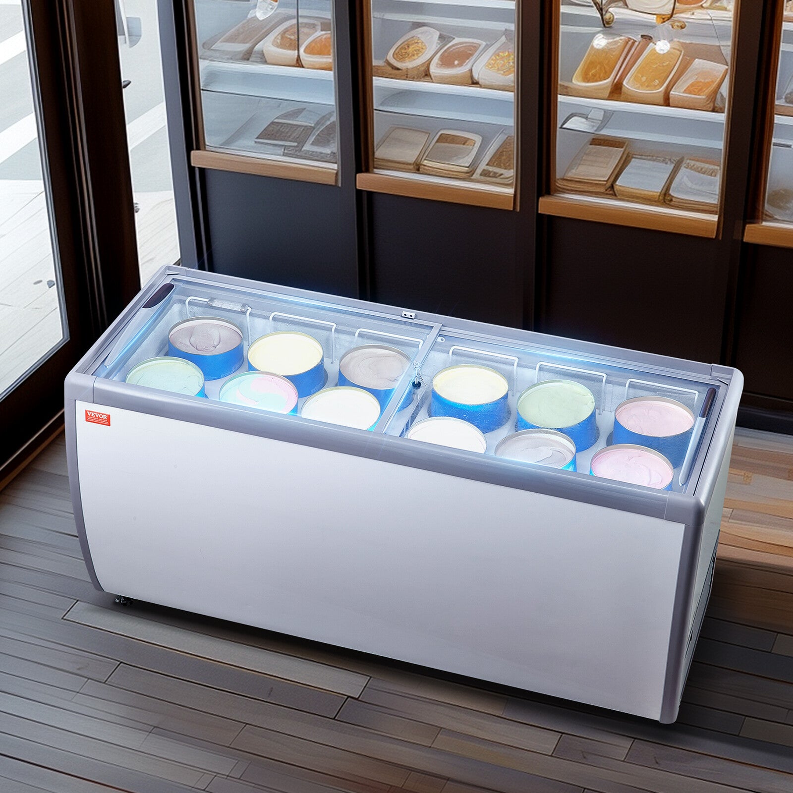 VEVOR Vetrina Gelato Commerciale 1800 X 715 X 880 Mm Vetrina per Gelato 567 L
