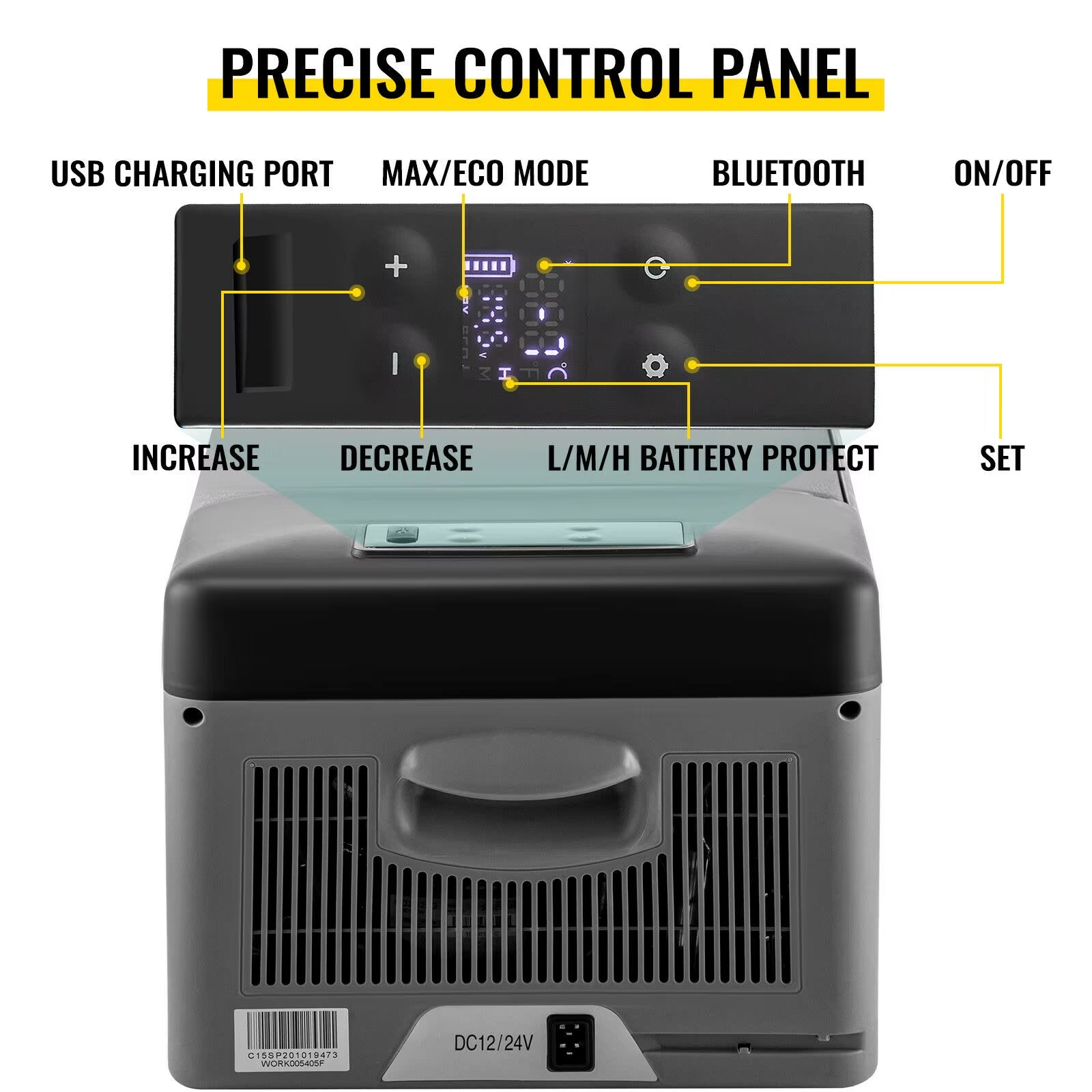Succebuy 15L Small Fridge Portable Car Freezer 12V/24V Mini Refrigerator Compressor Cooler for Traveling Outdoor Activities