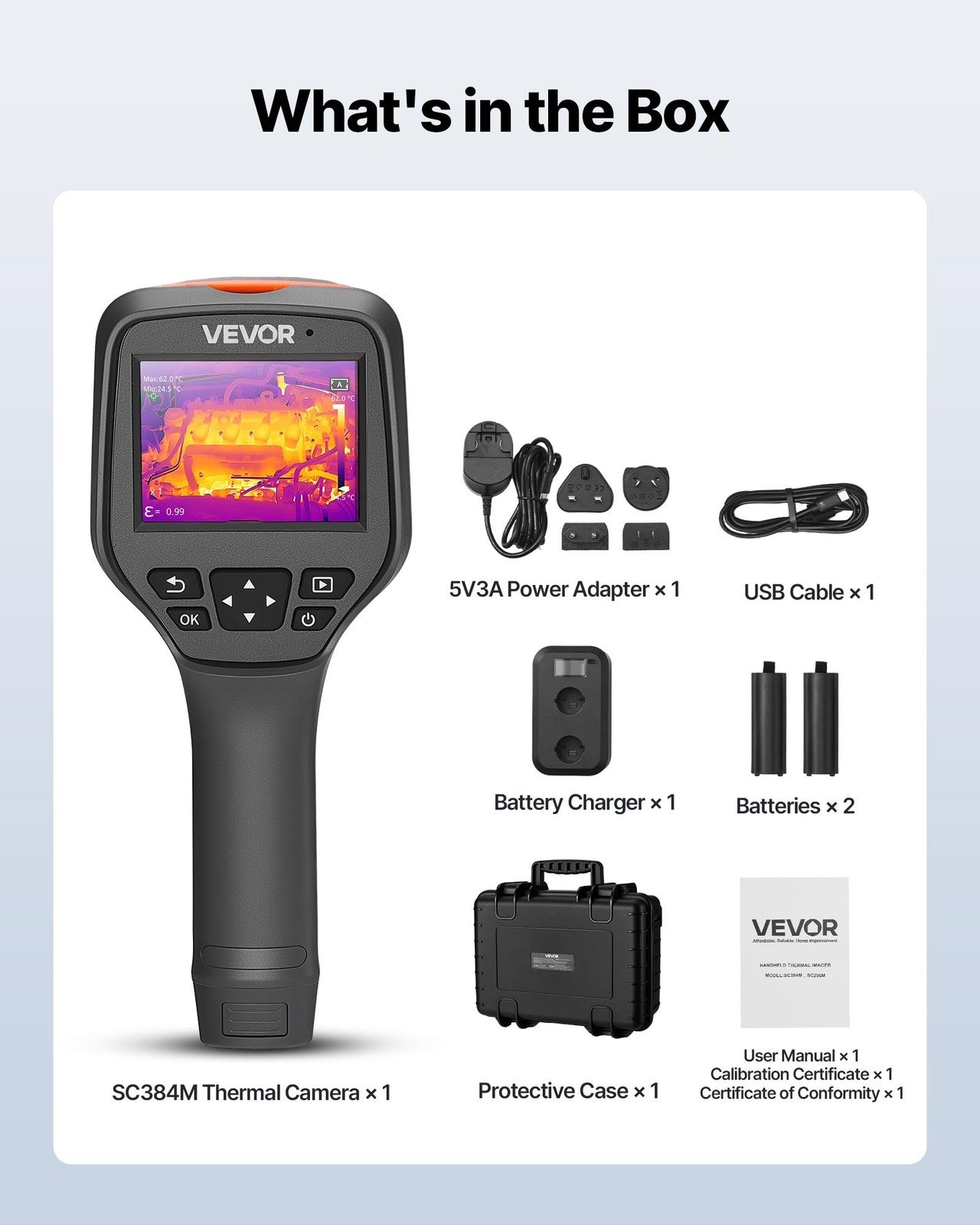 VEVOR Telecamera Termica Portatile Risoluzione IR 384 X 288 Pixel -20°C - 550°C