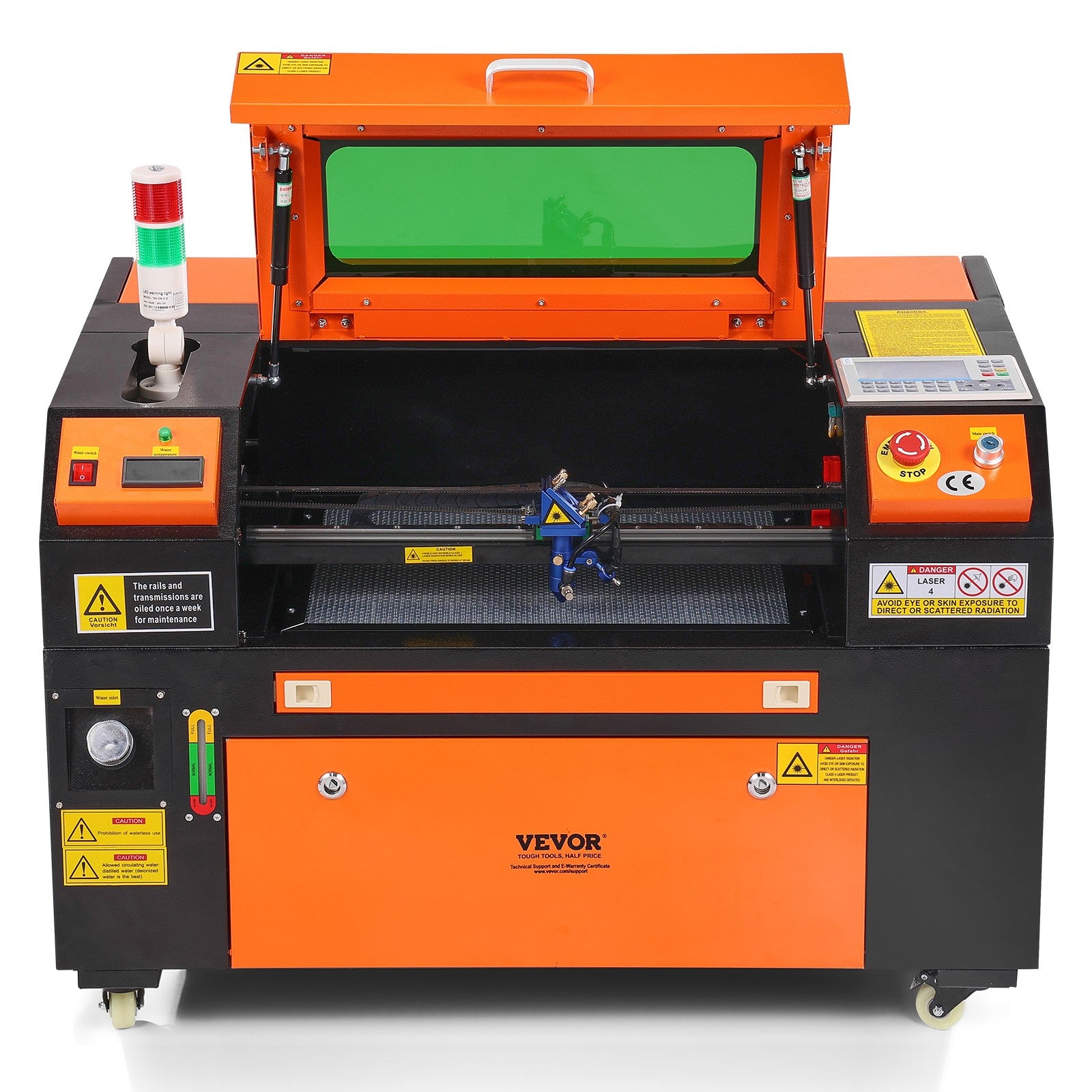 VEVOR Macchina Incisione Laser Compatta Stampante CO2 50W Piano Lavoro 30X50 Cm