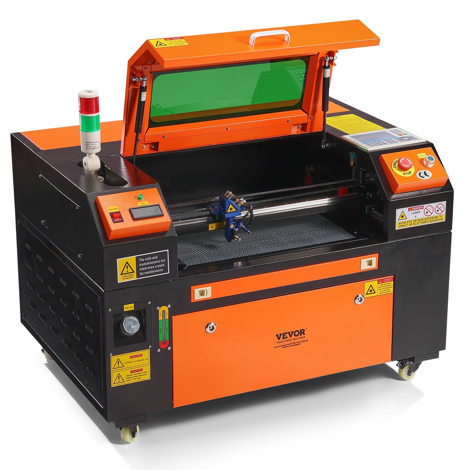 VEVOR Macchina Incisione Laser Compatta Stampante CO2 50W Piano Lavoro 30X50 Cm