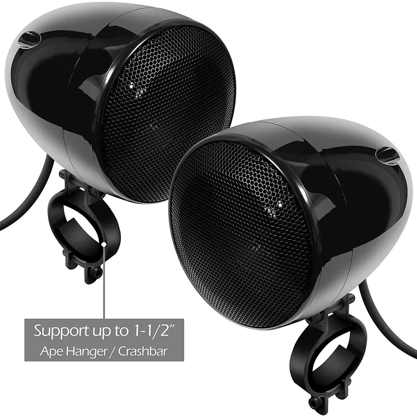 1000W Motorcycle Audio 4CH Amplifier Boat Speakers System, Support Bluetooth, USB, AUX, FM Radio, SD Card, Wired Control