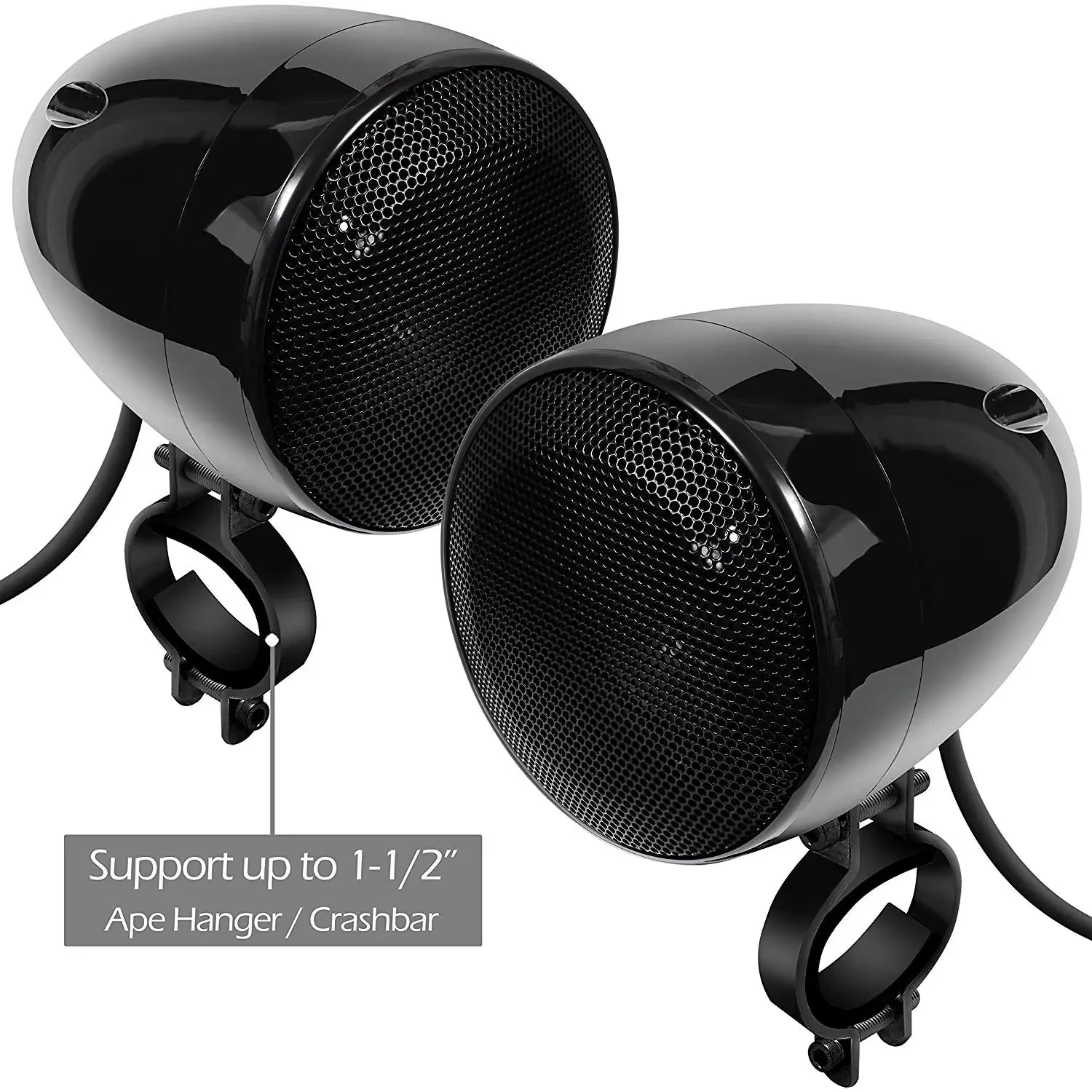 1000W Motorcycle Audio 4CH Amplifier Boat Speakers System, Support Bluetooth, USB, AUX, FM Radio, SD Card, Wired Control