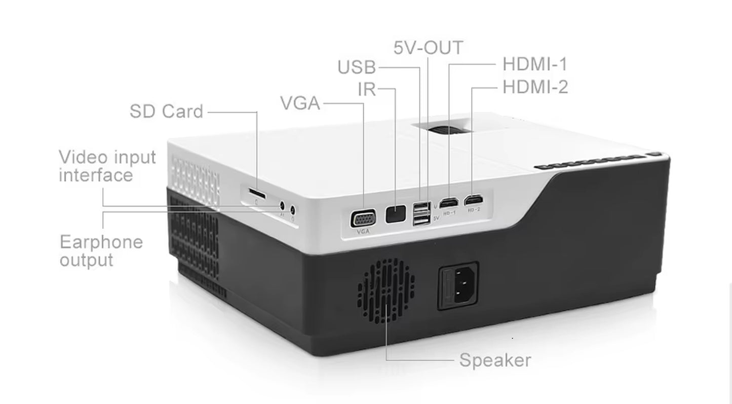 M18 Full HD 1080P Projector 4K 5500 Lumens Cinema Proyector Beamer Android Wifi Bluetooth Hdmi-Compatible VGA AV USB