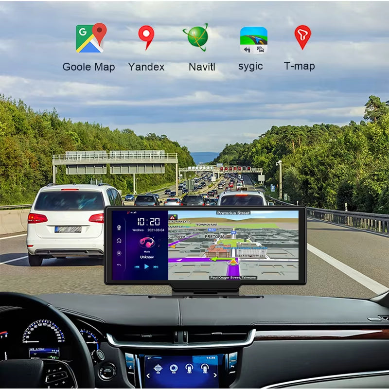 10.26 Inch Large Screen 4G Dashcam GPS Navigation Android 8.1 Car Video Recorder Registrator FHD 1080P ADAS with Free Korea Map